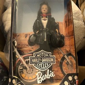 Harley Davidson collector Barbie with real leather